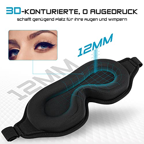Vaileal Antifaz para dormir, Mascara para Dormir Mejoradas 3D y Antifaz para Mujeres y Hombres, Transpirables y Cómodas, Que Bloquean La Luz de 100 ％ para Viajes, Siestas, Yoga