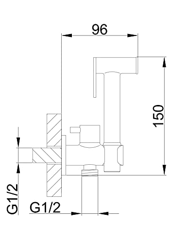 VALAZ Grifo de bidet empotrado higiénico cromado redondo - Agua fria
