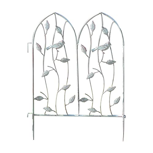 Valla De Jardín Cerca Plegable de Borde Decorativo con Hojas Decorativo Plegable Cercado Frontera jardín Cercado Barrera Animal for Patio y jardín (Color : White, Size : 62.5x46cm)