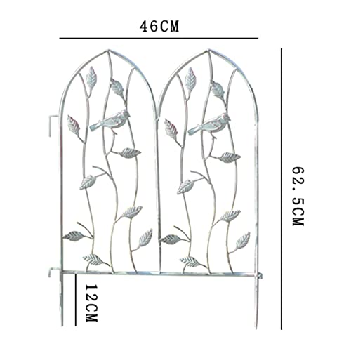 Valla De Jardín Cerca Plegable de Borde Decorativo con Hojas Decorativo Plegable Cercado Frontera jardín Cercado Barrera Animal for Patio y jardín (Color : White, Size : 62.5x46cm)