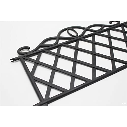 Valla De Jardín Jardín Decorativo Paneles de esgrima Barrera Animal Borde de Hierro Gordas de jardín for Paisaje al Aire Libre Frontera de la Cerca Plegable (Color : Black, Size : 47.7x36cm)