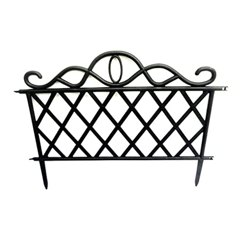 Valla De Jardín Jardín Decorativo Paneles de esgrima Barrera Animal Borde de Hierro Gordas de jardín for Paisaje al Aire Libre Frontera de la Cerca Plegable (Color : Black, Size : 47.7x36cm)