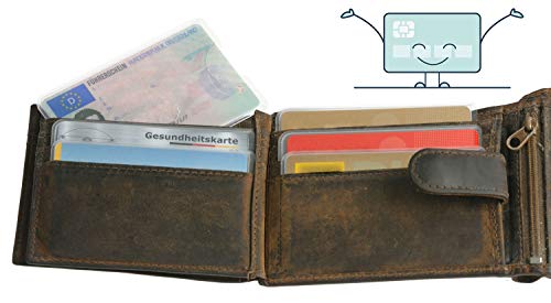 valonic Funda de Tarjeta de Crédito | 12 x | plástico Robusto | Recorte del Agujero | Transparente | Protector Tarjeta de credito y Tarjetas EC