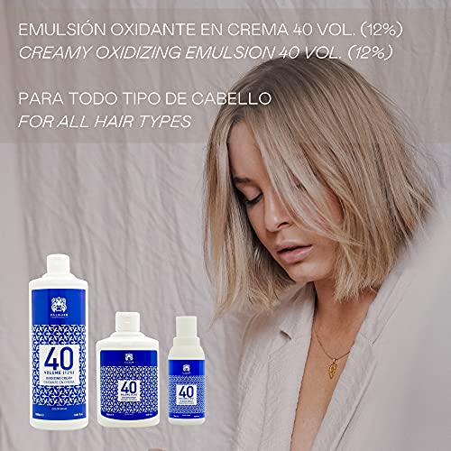 Valquer Profesional Oxigenada Estabilizada en Crema, 40 Volumenes (12%). Coloración capilar permanente. Uso profesional peluquería. Formulación vegana - 500 Ml