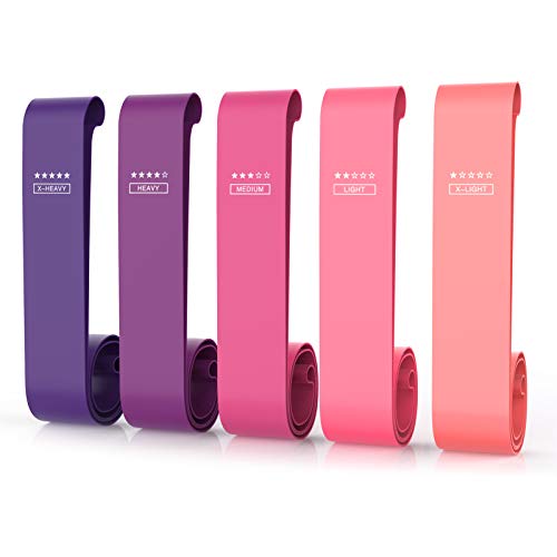 ValueTalks Bandas Elásticas Fitness con 5 Niveles de Resistencia Fitness Cintas Elásticas para Yoga Pilates Musculación Estiramientos y Fuerza