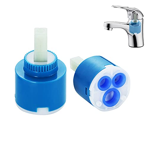 VáLvula Grifo CeráMica Control InternoMezclador Cartucho Disco CeráMica RepuestoGrifo Repuesto InternoElemento Filtrante CeráMica Para Grifo De 40 Mm,Adecuado Para Cocina,Hogar,BañO(4 Piezas Azul)