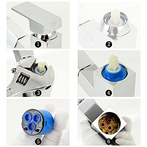 VáLvula Grifo CeráMica Control InternoMezclador Cartucho Disco CeráMica RepuestoGrifo Repuesto InternoElemento Filtrante CeráMica Para Grifo De 40 Mm,Adecuado Para Cocina,Hogar,BañO(4 Piezas Azul)
