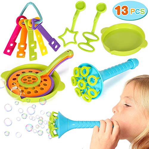 vamei 13 Piezas Pompas de Jabón Para Niños Burbuja Varitas Cumpleaños Bodas Exteriores Juguetes Baño Exteriores Juguetes para Niños