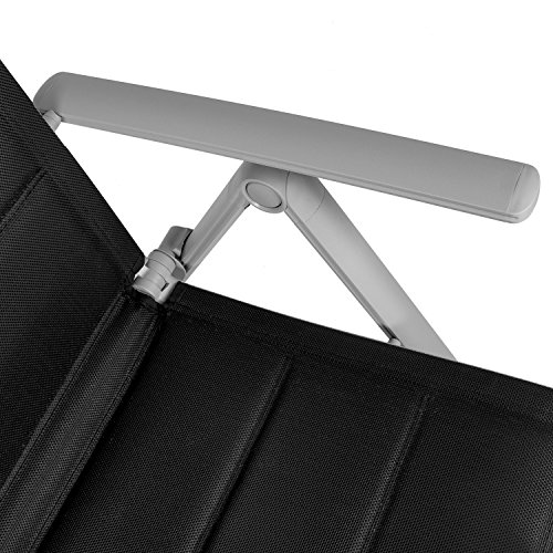 Vanage Silla de Jardín, Camping, Terraza y Balcon, Silla con Reposapiés, Plegable, con o sin Acolchado en Negro o Gris