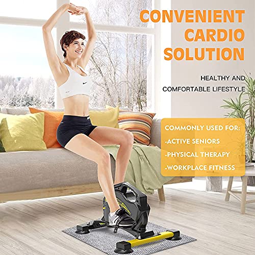 VANGONA Mini Cyclette da Casa Esercitatori Pedaliera Cyclette Fitness per Allenamento di Gambe e Bracci Fit Bicicletta Cyclette Fitness Display LCD per Anziani o disabili