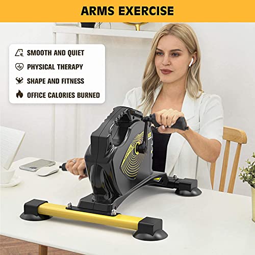 VANGONA Mini Cyclette da Casa Esercitatori Pedaliera Cyclette Fitness per Allenamento di Gambe e Bracci Fit Bicicletta Cyclette Fitness Display LCD per Anziani o disabili