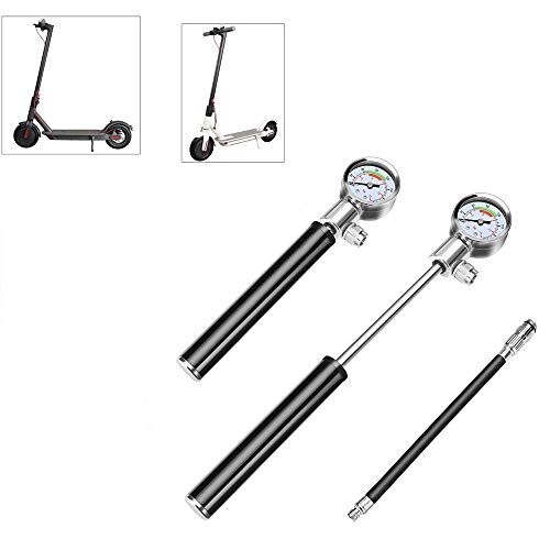 Vangonee Inflador de neumáticos de alta presión, bomba de scooter de aleación portátil Kick Scooter Mini bomba de neumático para Xiaomi Mijia M365 M187 M365 Pro