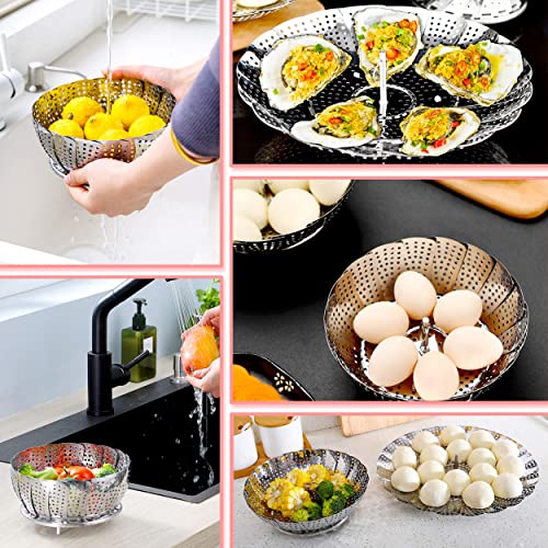 Vaporera De Acero Inoxidable Cesta Con Mango Anti-Caliente Cesta De Cocción Al Vapor Para Pez Mariscos Fruta Vegetales