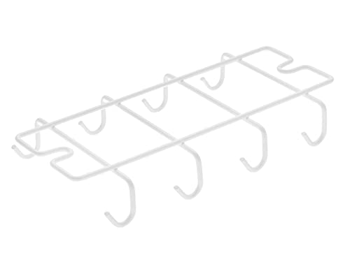 Vardesign Colgador para Tazas 8 Ganchos Soporte Bajo Balda de Mueble y Armario de Cocina Sujeción por Tornillos Blanco