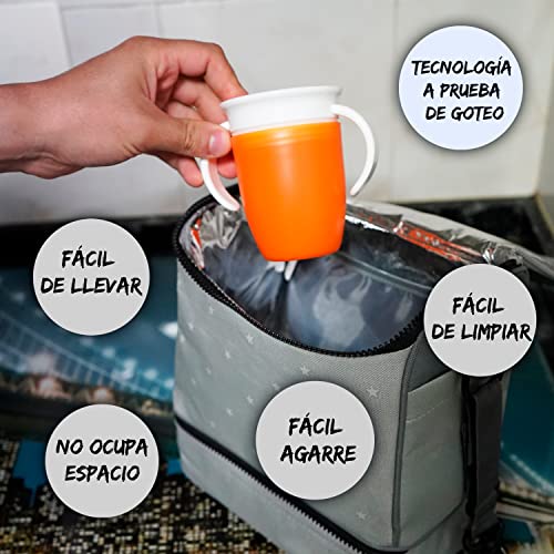 Vasos bebe aprendizaje, Vaso antiderrame con asas para bebe, Magic Cup 360, Vaso antigoteo, A partir de 6 meses, Entrenamiento para bebes (Azúl)
