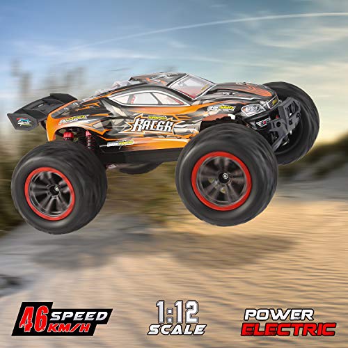 VATOS RC Coche Vehículo Todoterreno de Alta Velocidad 1:12 Escala 46 km/h 4WD 2.4 GHz Coche de Carreras Eléctrico Control Remoto Buggy Vehículo Camión Buggy de Juguete para Adultos y Niños