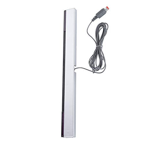 Vbestlife Barra de Sensor de Rayos Infrarrojos con Cable para Nintendo Wii/WIIU, Barra de Sensor de Rayos de señal IR de Repuesto con Soporte Transparente