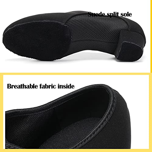 VCIXXVCE Mujer&Hombres Zapatos Prácticas de Baile Cordon Zapatos Negro Punta Cerrada Latino Baile Salon Entrenamiento Tacón Bajo,37 EU