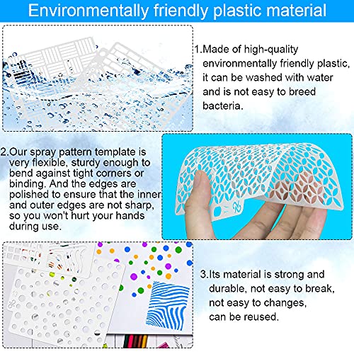 VCRANONR Plantilla de Plástico para Pintar 11pcs Plantillas para Pintar con Spray Plantillas para Dibujar Plantillas Reutilizables para Hacer Tarjeta, Decorar Cuaderno, Pintar Pared y Mueble(14*13cm)