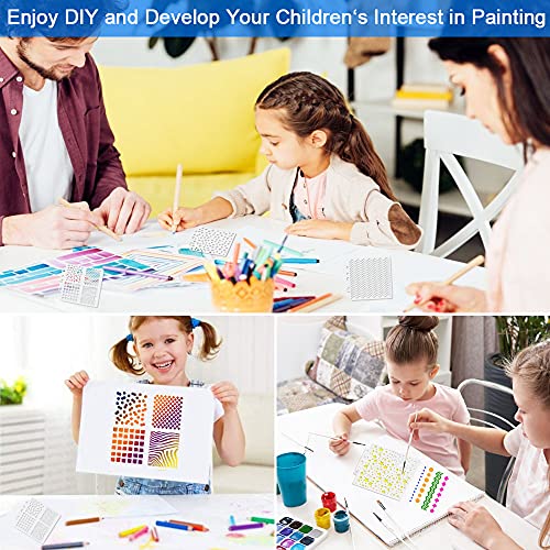 VCRANONR Plantilla de Plástico para Pintar 11pcs Plantillas para Pintar con Spray Plantillas para Dibujar Plantillas Reutilizables para Hacer Tarjeta, Decorar Cuaderno, Pintar Pared y Mueble(14*13cm)