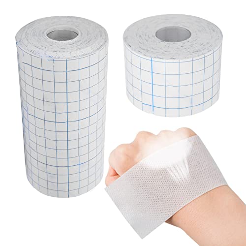 Vendaje Adhesivo para Apósitos, 10m/32.8ft Cinta de Tela No Tejida Adhesivo Fuerte Diseño de Papel de Liberación Posterior Conveniente para Fijar Todo Tipo de Yeso(Blanco 15cm * 10m)