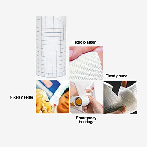 Vendaje Adhesivo para Apósitos, 10m/32.8ft Cinta de Tela No Tejida Adhesivo Fuerte Diseño de Papel de Liberación Posterior Conveniente para Fijar Todo Tipo de Yeso(Blanco 15cm * 10m)