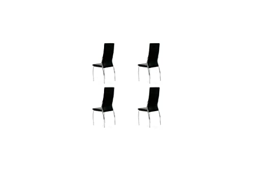 Ventamueblesonline Silla Tapizada Boston Pack 4 Unidades Negras