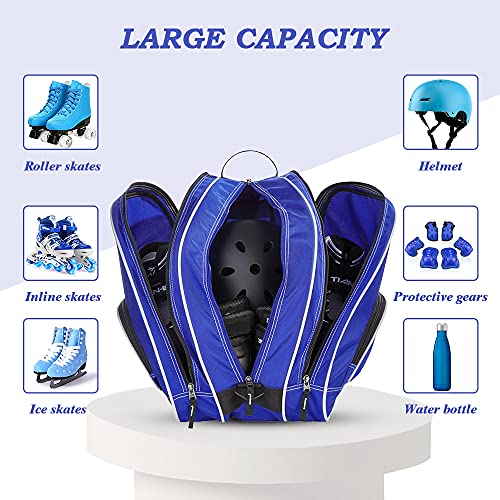 VENTCY Bolsa para Patines, Bolsa Patines Adulto, Bolsa Patines Ruedas, Bolsa Patines Línea para Niña, Bolsa Patines 4 Ruedas hasta El Tamaño 45 (EU) Azul