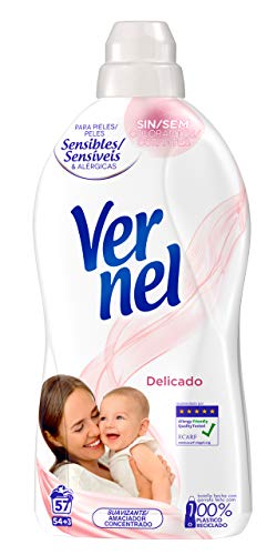 Vernel Suavizante Concentrado para la Ropa Delicado - Pack de 8x57D, Total 456 Lavados (10.4 L)