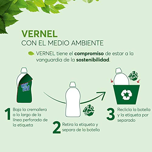 Vernel Suavizante Concentrado para la Ropa Delicado - Pack de 8x57D, Total 456 Lavados (10.4 L)