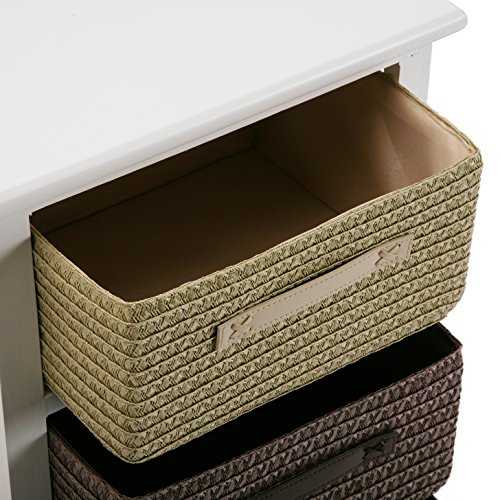 Versa Gavle Mueble para el Baño, Cajonera con 4 cajones para organizar, Almacenaje Moderno y Divertido, Medidas (Al x L x An) 73 x 28 x 37 cm, Madera y Poliéster, Color Marrón
