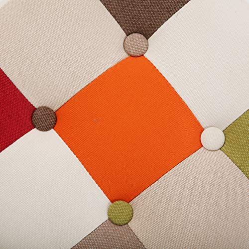 Versa Red Patchwork Taburete Puff Cuadrado Reposapiés para el salón o el Dormitorio, Medidas (Al x L x An) 35 x 35 x 35 cm, Algodón, Color Rojo