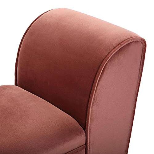 Versa Terracota Taburete pie de Cama para el Dormitorio, Banco para el Hall o la Entrada, con Apoyabrazos, Medidas (Al x L x An) 53 x 32 x 100 cm, Algodón y Madera, Color Rosa
