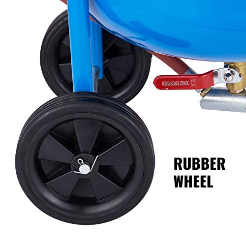 VEVOR Máquina de Chorro de Arena, Presión de Funcionamiento 60-125 psi Acero Chorro de Arena Móvil, 4 Boquillas de Cerámica 2 Ruedas Chorreadora de Arena para Eliminar Pintura u Óxido (75L)