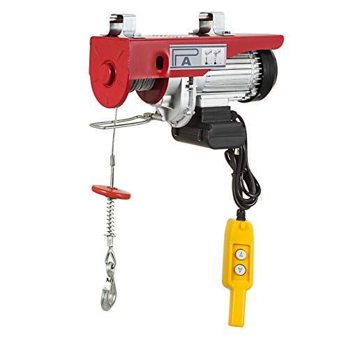 VEVOR Polipasto Eléctrico para Elevación 1100 lbs (500 kg), Elevador Eléctrico 1020 W para Garaje Auto con Control Remoto, Elevador de Cable en Acero