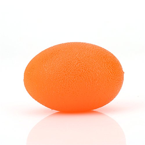 VGEBY Bola de silicona con forma de huevo para apretar la mano (naranja)