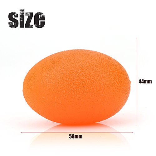 VGEBY Bola de silicona con forma de huevo para apretar la mano (naranja)