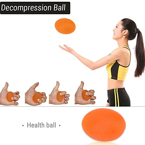 VGEBY Bola de silicona con forma de huevo para apretar la mano (naranja)