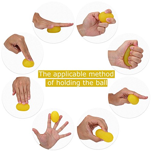 VGEBY Bola de silicona con forma de huevo para apretar la mano (naranja)
