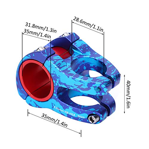 VGEBY V¨¢stago de Bicicleta, Elevador de v¨¢stago de Manillar Corto de aleaci¨®n de Aluminio 31,8 / 35x35mm para la Mayor¨ªa de Bicicletas, Bicicleta de Carretera/MTB/BMX(Azul Morado)