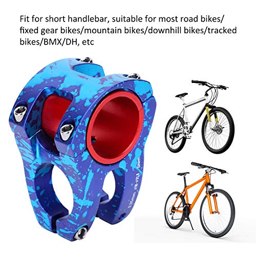 VGEBY V¨¢stago de Bicicleta, Elevador de v¨¢stago de Manillar Corto de aleaci¨®n de Aluminio 31,8 / 35x35mm para la Mayor¨ªa de Bicicletas, Bicicleta de Carretera/MTB/BMX(Azul Morado)