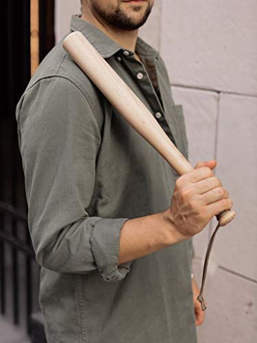 Victorer - Bate de béisbol de Madera Natural con una Correa de Mano Paracord, Defensa Propia, como Regalo o decoración