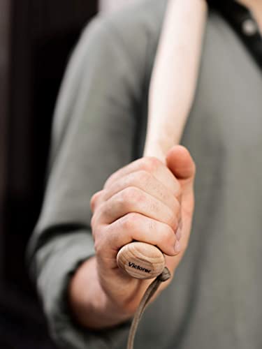 Victorer - Bate de béisbol de Madera Natural con una Correa de Mano Paracord, Defensa Propia, como Regalo o decoración