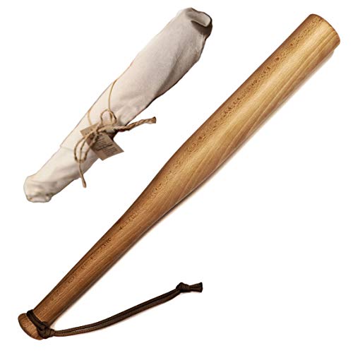 Victorer - Bate de béisbol de Madera Natural con una Correa de Mano Paracord, Defensa Propia, como Regalo o decoración