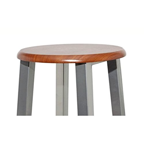 vidaXL 2X Taburetes de Barra de Cocina Acero y MDF Marrón Sillas Altas de Bar
