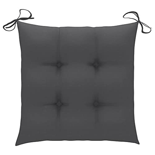 vidaXL 4X Cojines de Silla Asiento Tumbonas Patio Terraza Exterior Acolchado Almohadilla Cómoda Práctico Decoración Tela Gris Antracita 50x50x7 cm