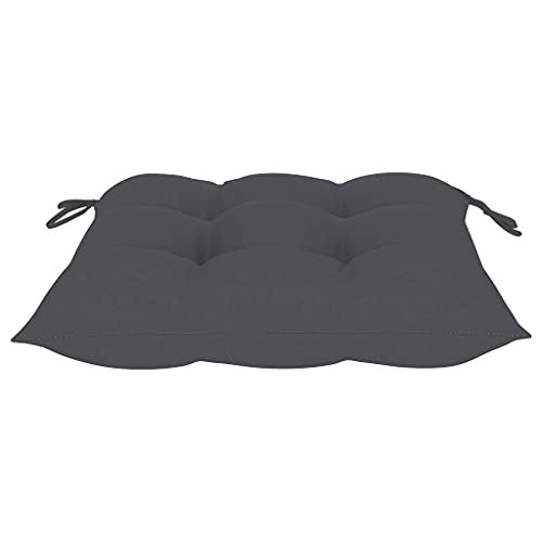 vidaXL 4X Cojines de Silla Asiento Tumbonas Patio Terraza Exterior Acolchado Almohadilla Cómoda Práctico Decoración Tela Gris Antracita 50x50x7 cm