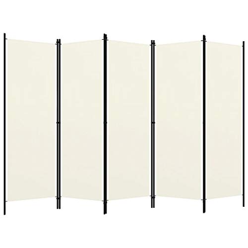 vidaXL Biombo divisor de 5 paneles blanco 250x180 cm