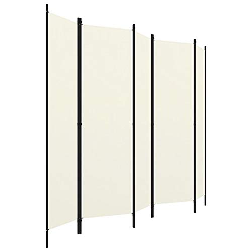 vidaXL Biombo divisor de 5 paneles blanco 250x180 cm