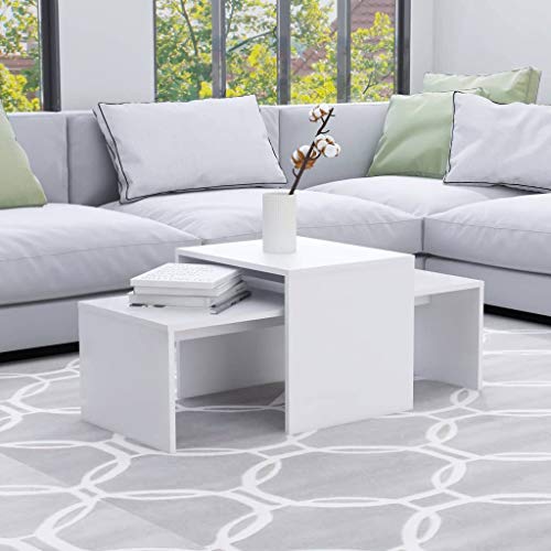 vidaXL Juego de Mesas de Centro Auxiliar Mesita de Salón Lateral Teléfono Té Café de Sofá Hogar Sala de Estar Aglomerado Gris Hormigón 100x48x40 cm